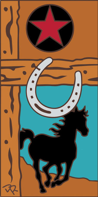 3x6 Tile Horse and Horseshoe Terracotta 3024R