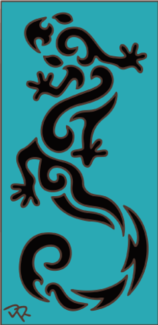 3x6 Tile Stylized Gecko Turquoise
