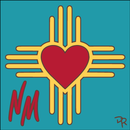 6x6 Tile New Mexico Heart Zia Turquoise