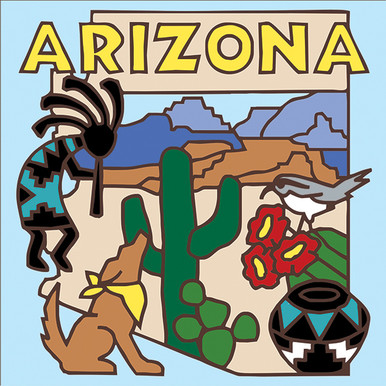 6 x 6 Ceramic Designer Tile Arizona Cow Skull 7225A