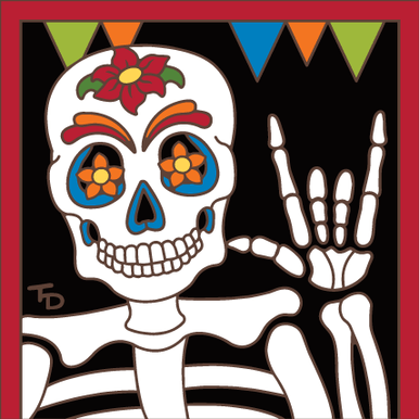 6x12 Tile Sign Day of the Dead Bienvenidos