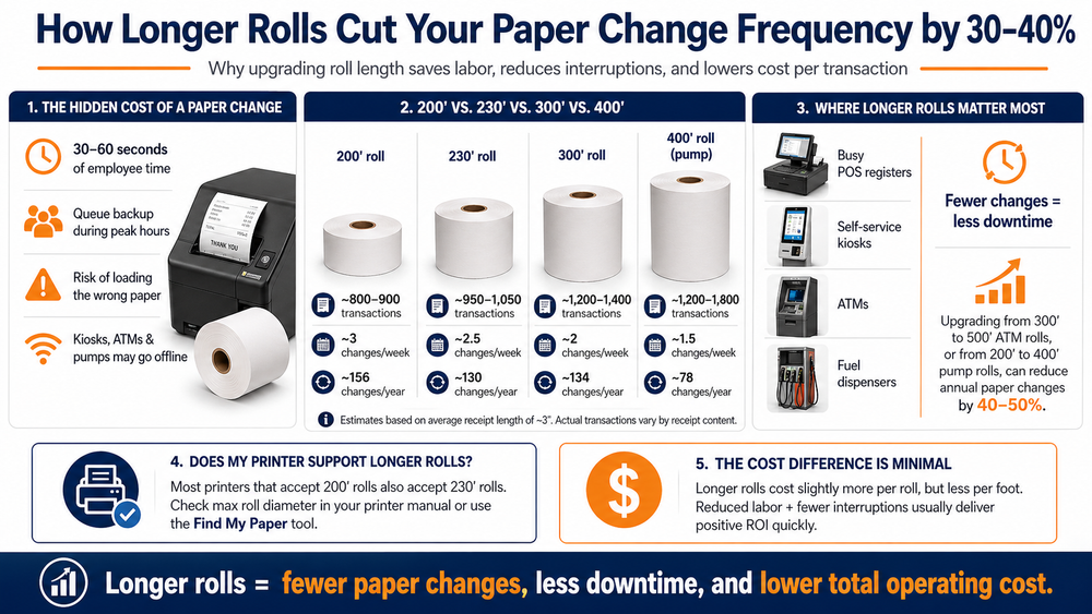 How Longer Rolls Cut Your Paper Change Frequency by 30–40%