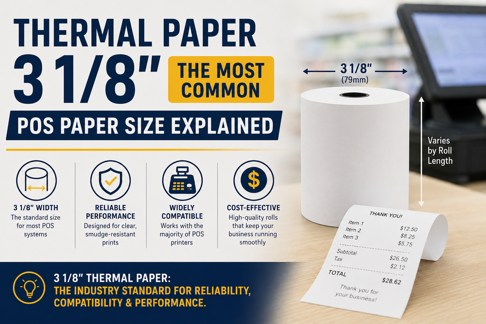 Thermal Paper 3 1/8": The Most Common POS Paper Size Explained