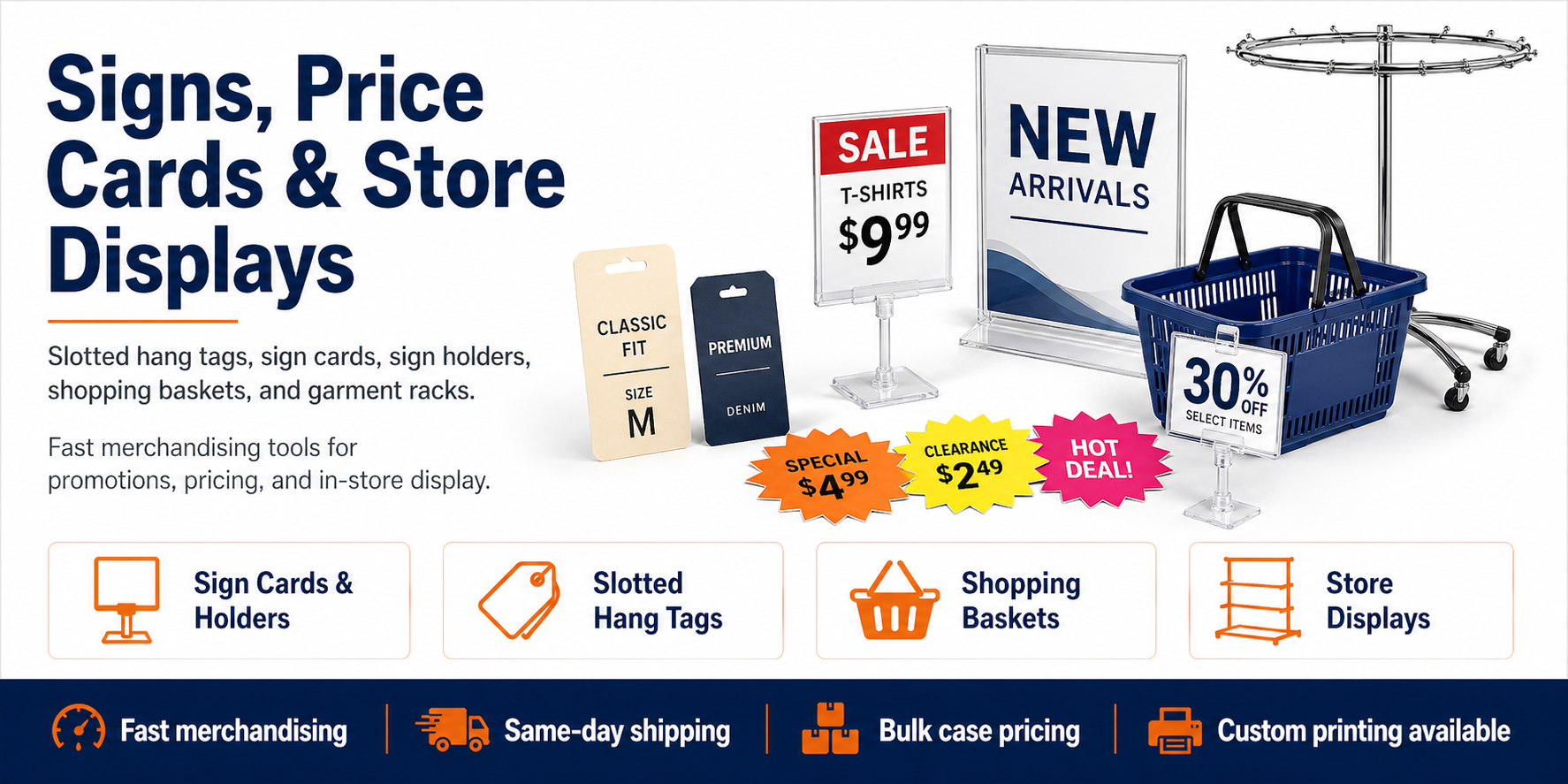 Signs, Price Cards and Store Displays