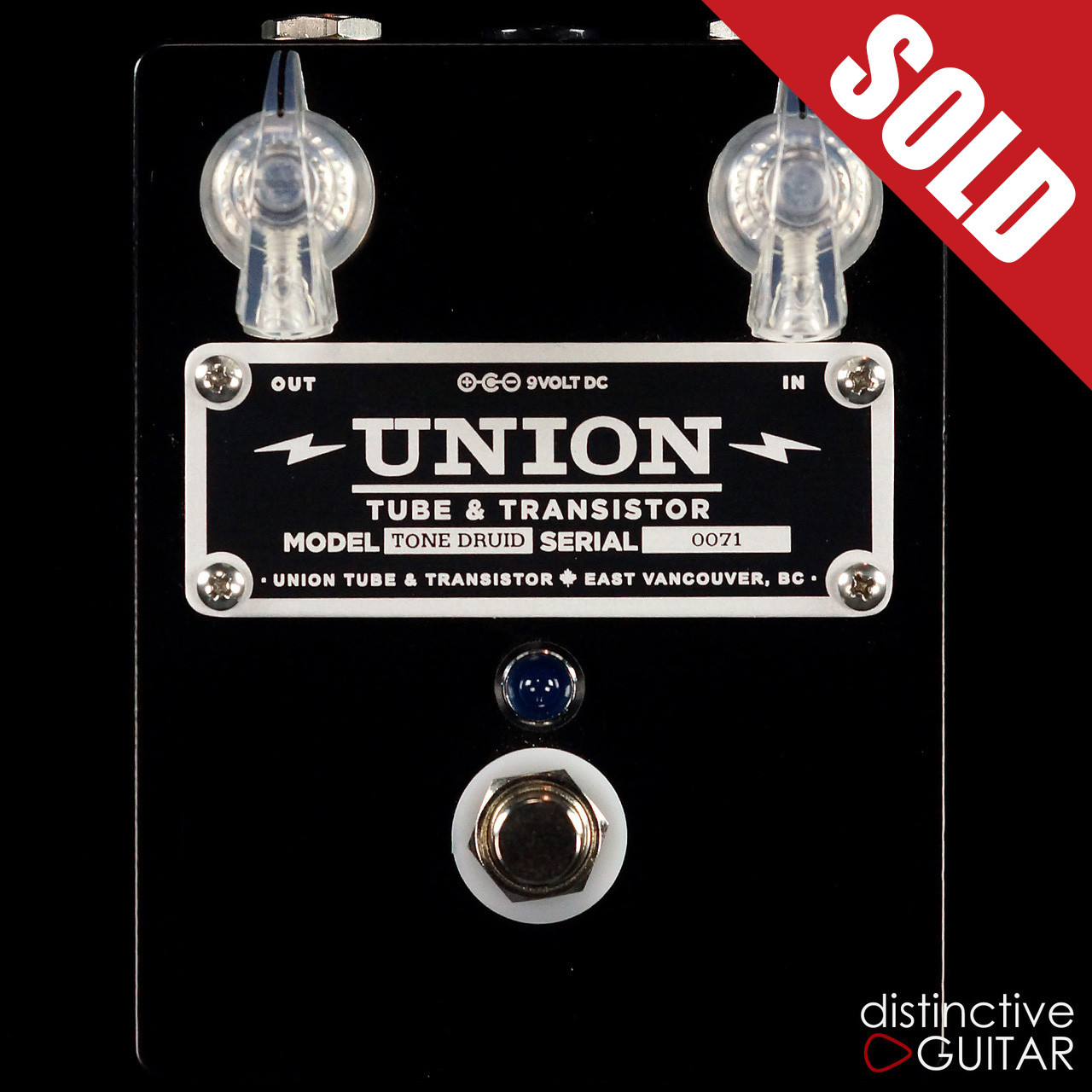 Union Tube & Transistor Tone Druid Overdrive Black - distinctiveguitar 