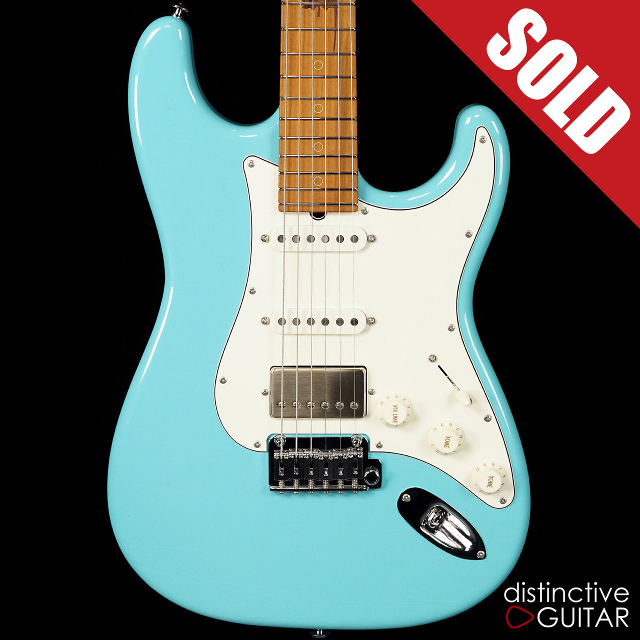 ギター Suhr Classic Antique Roasted Maple Suhr Classic Antique Roasted Recovered Sinker Maple #6 Daphne Blue