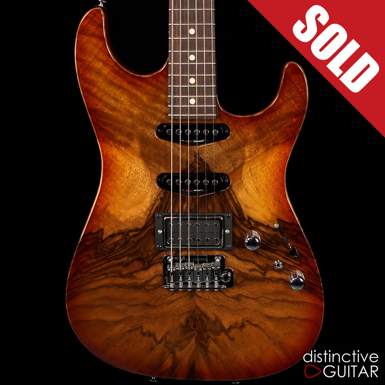 Tom Anderson Drop Top HSS Figured Walnut Honey Burst Shaded