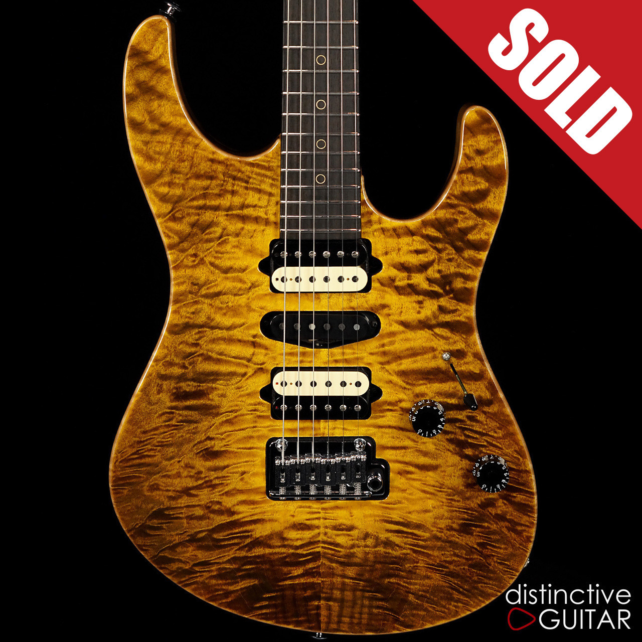 Suhr Custom Modern Rare Angel Quilt Maple Top Black u0026 Gold JS6A0X