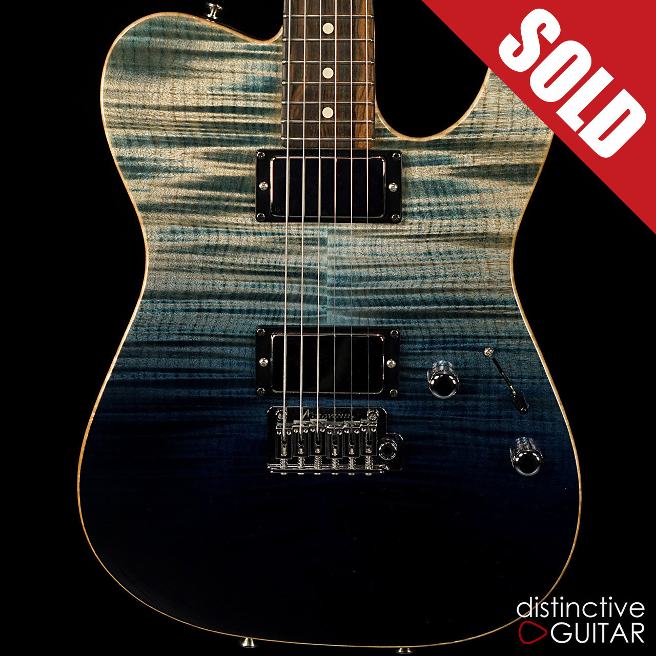 Tom Anderson Cobra Hollow Arctic Blue Surf Flame Top