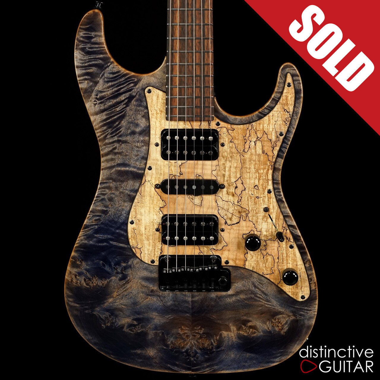 Suhr Standard Custom Waterfall Burl Trans Blue Denim Slate JS7C5H