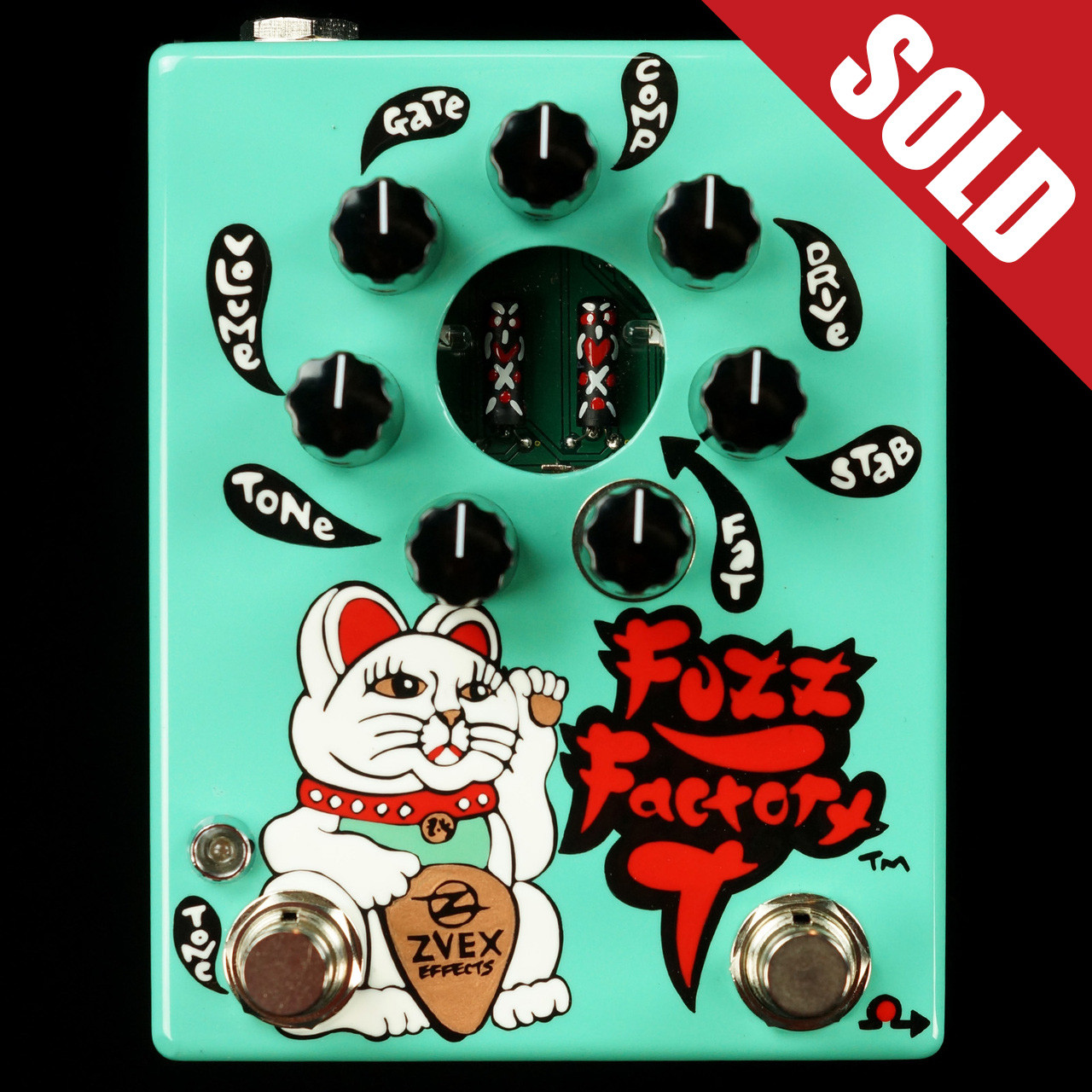 Zvex Hand Painted Fuzz Factory 7 Seafoam Green