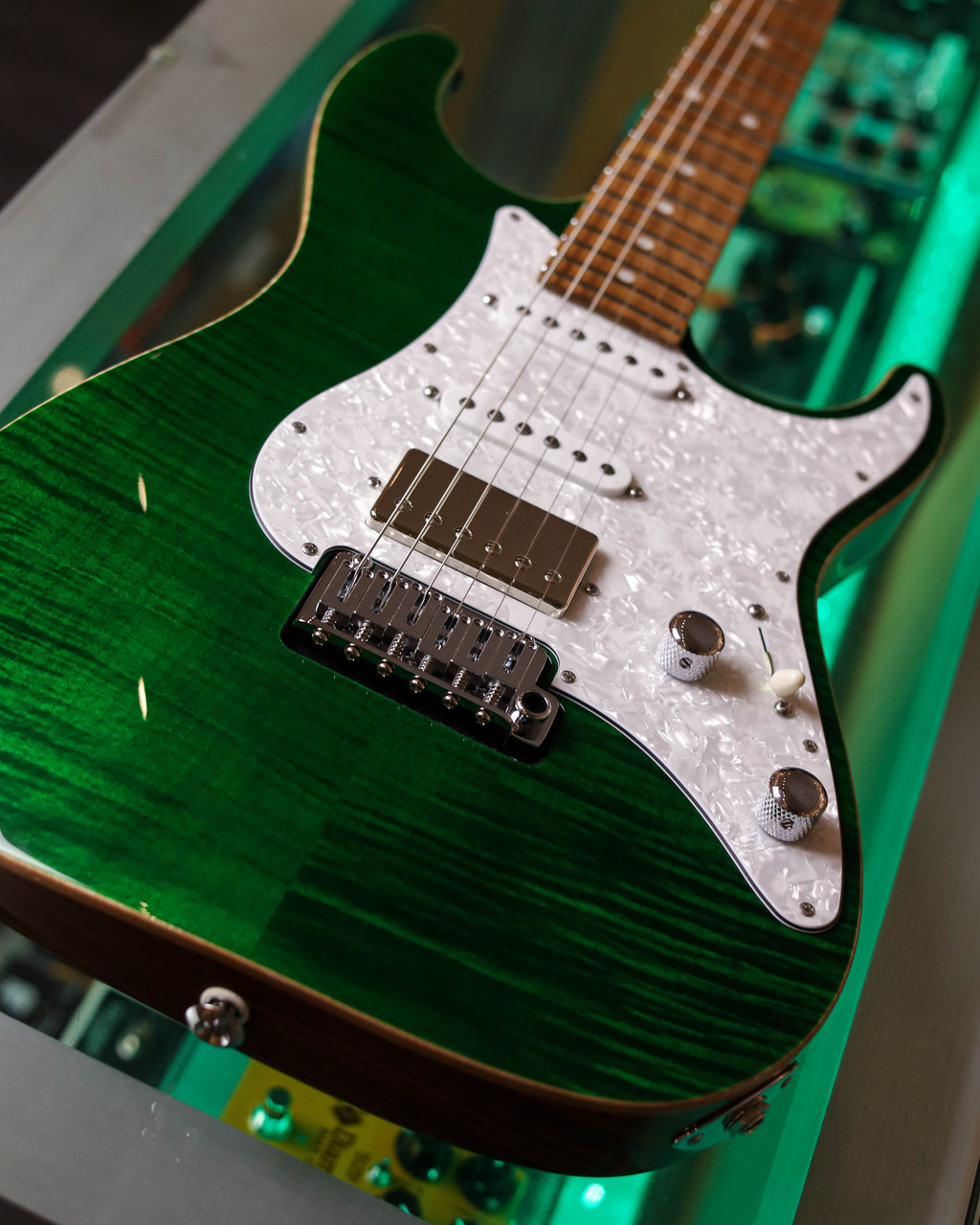 SUHR STANDARD CUSTOM TRANS GREEN W/ GOLD HARDWARE ROASTED SWAMP