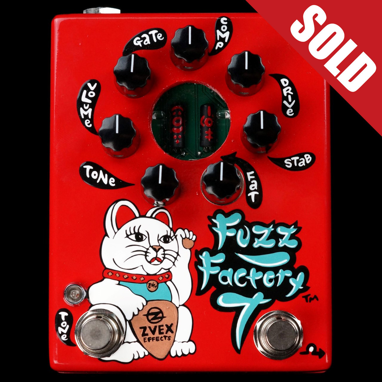 Zvex Hand Painted Fuzz Factory 7 Red