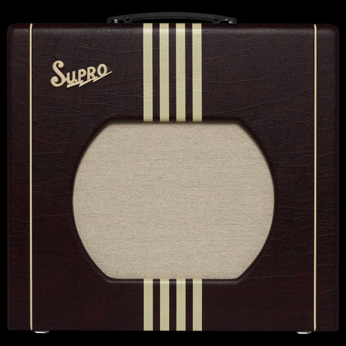 Supro Delta King 12 LTD - Burgundy W/ Cream Stripes