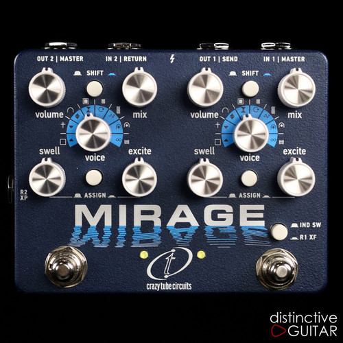 Crazy Tube Circuits Mirage Dual Reverb Pedal - Blue