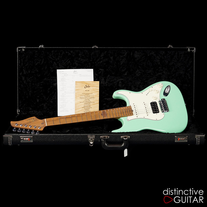 Suhr Classic Antique Roasted Recovered Sinker Maple #8 Surf Green