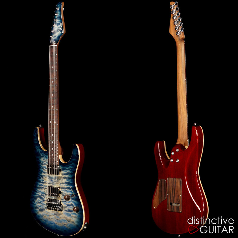 Suhr Modern Carve Top Custom Faded Trans Whale Blue Burst JS3A0T