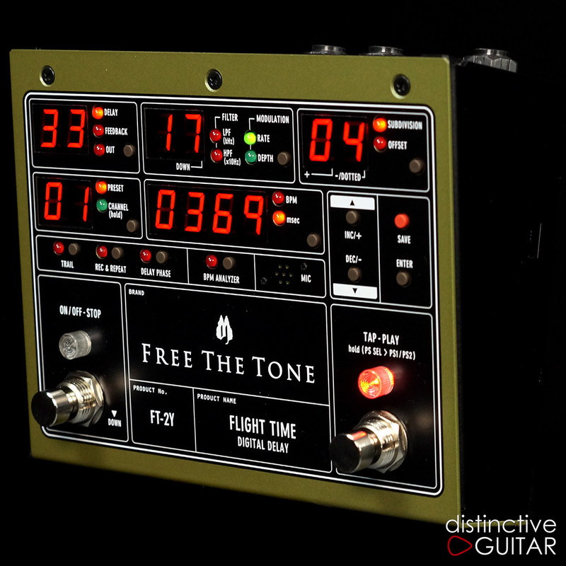 NEW Free The Tone FT-2Y Flight Time Digital Delay Green