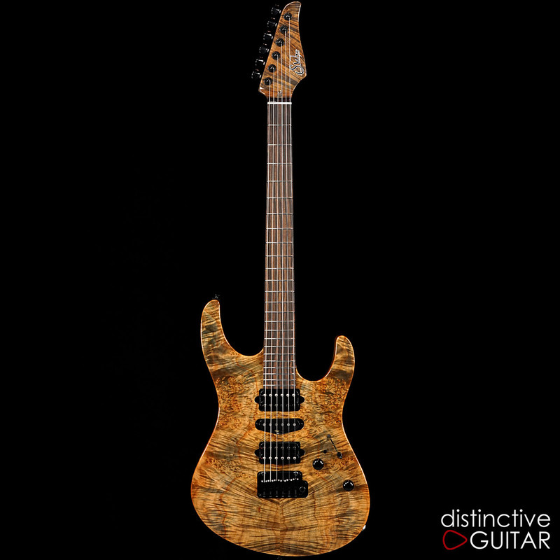 Suhr Modern Custom Trans Blue Denim Waterfall Burl Maple JS2W1A