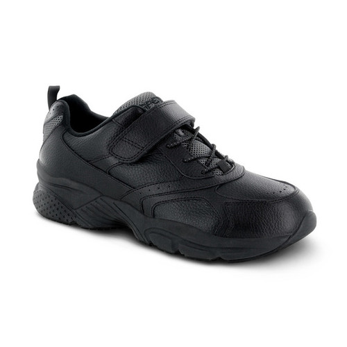 Men's Active Athletic Strap Walker Shoe X Last by Apex-Black Men's Active Athletic Strap Walker Shoe X Last by Apex-Black