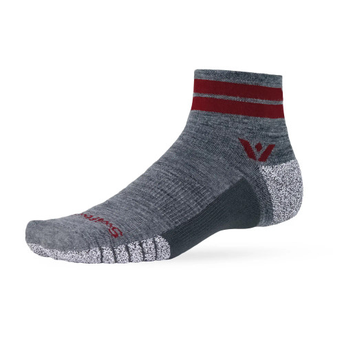 Flite XT Trail Quarter Crew by Swiftwick-Heather Red Flite XT Trail Quarter Crew by Swiftwick-Heather Red