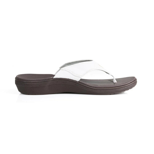 PowerStep Women's Sandals with Arch Support | Orthotic Plantar Fasciitis Relief  - WHITE/BROWN PowerStep Women's Sandals with Arch Support | Orthotic Plantar Fasciitis Relief  - WHITE/BROWN