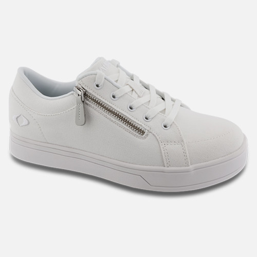 Women's Blutcher Canvas Zip by Apex - White