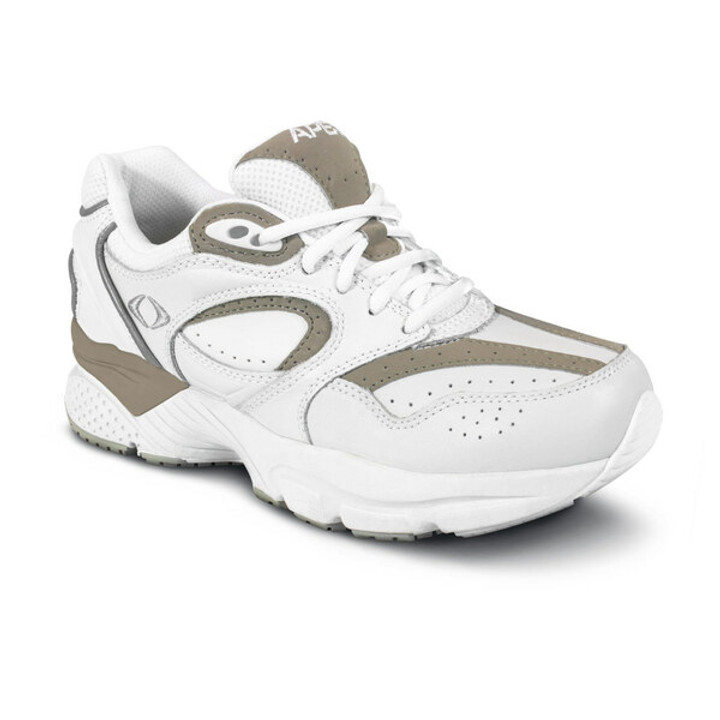 Men's Lace Walking Shoe by Apex-White/Grey