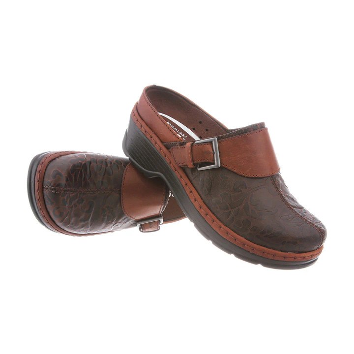 KLOGS Women's Austin - Brown Floral Tooled KLOGS Women's Austin - Brown Floral Tooled