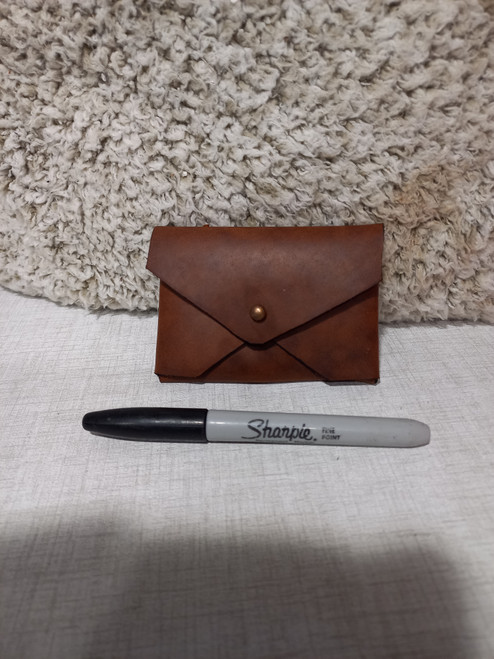 Envelope Card Wallet/Coin Purse Chrome Tan