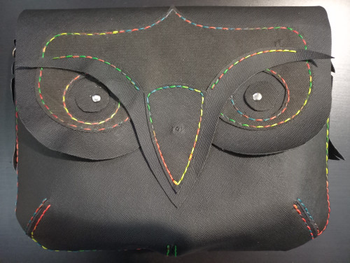 Vegan Leather Owl Messenger Bag