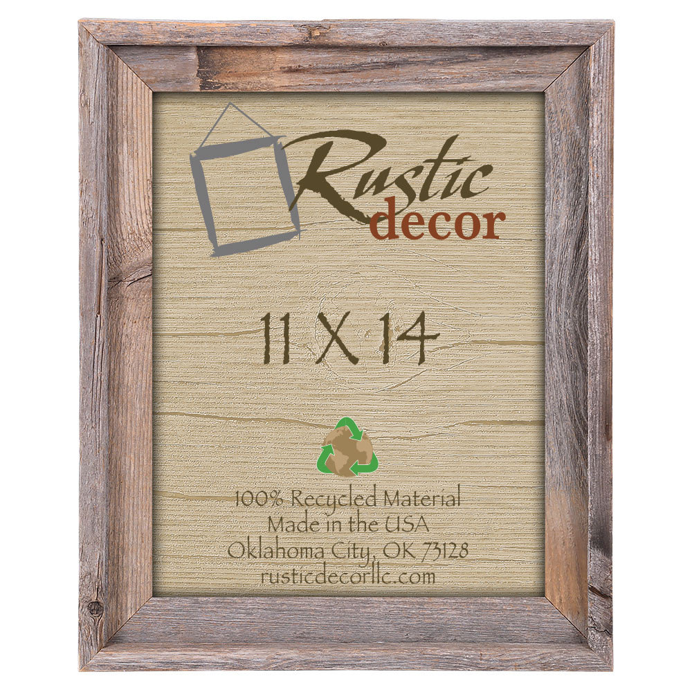 11x14 Rustic Reclaimed Barn Wood Signature Wall Frame - Rustic Decor