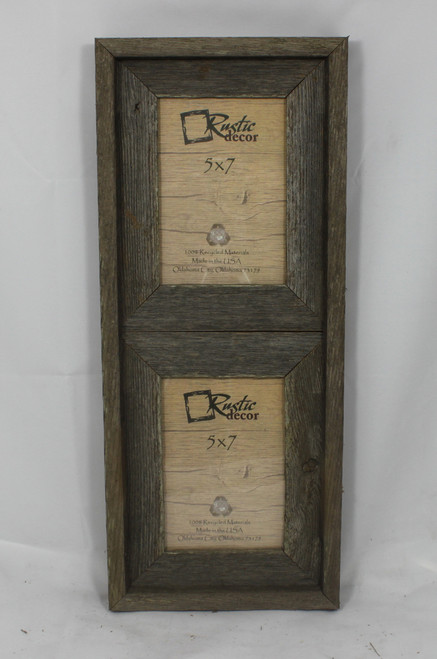 5x7 Rustic Reclaimed Barn Wood Vertical Double Opening Frame