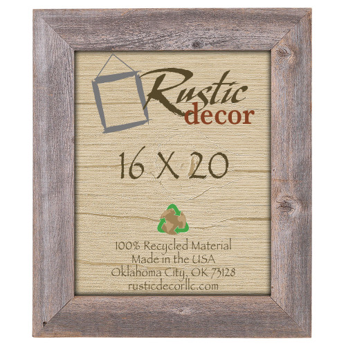 16x20 Rustic Reclaimed Barn Wood Extra Wide Wall Frame
