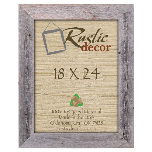 18x24 Rustic Reclaimed Barn Wood Extra Wide Wall Frame