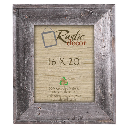 16x20 Premium (4") Rustic Reclaimed Barn Wood Wall Frame