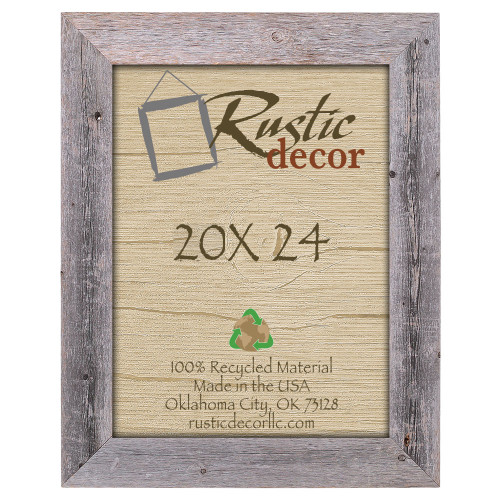 20x24 Rustic Reclaimed Barn Wood Extra Wide Wall Frame