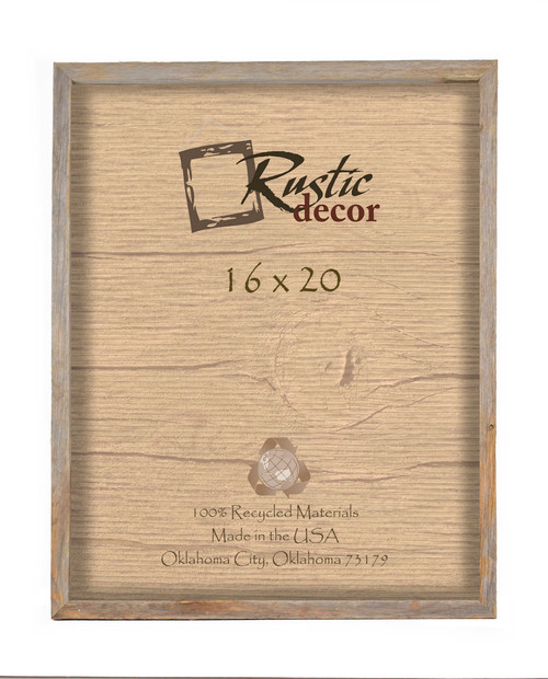 16x20 - 1" Wide Rustic Barn Wood Deep Inset Wall Frame