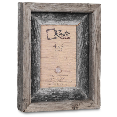 4x6 Rustic Reclaimed Barn Wood Signature Photo Frame