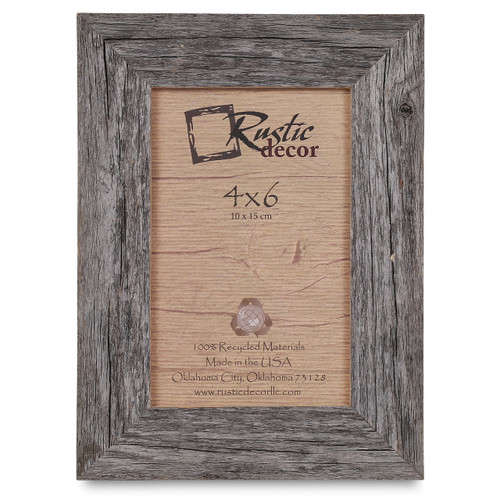 4x6 Rustic Reclaimed Barn Wood Standard Photo Frame
