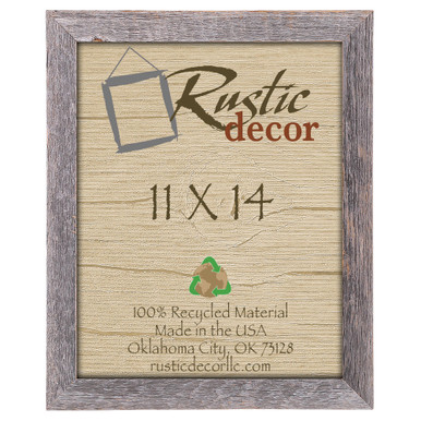 11x14 Rustic Reclaimed Barn Wood Standard Wall Frame - Rustic Decor
