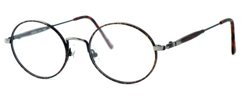 Regency International Designer Reading Glasses Prep in Dark Amber & Antique Silver 46mm