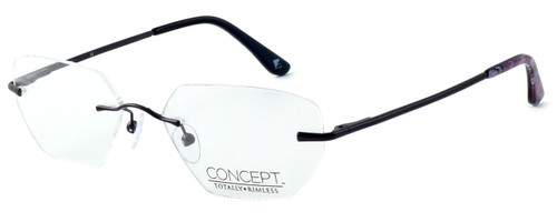 Totally Rimless Designer Eyeglasses TR161-PPL in Purple :: Custom Left & Right Lens