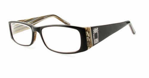 Calabria Designer Eyeglasses 852 Black Stripe :: Rx Bi-Focal