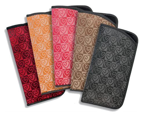 Luv Ya Hearts Large Slip-in Soft Eyeglass Case 6.5"x 3.5"Inch in 5 Color Choices