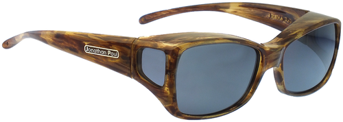 Jonathan Paul Polarized Fitovers Eyewear Medium Dahlia in Tiger-Eye & Gray DL003