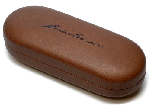 Eddie Bauer Eyewear Hard Eyeglass/Sunglass Case New Clam Shell Brown Syn.Leather