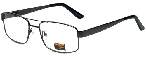 Gotham Style Designer Reading Glasses GS15-GUN in Gunmetal 56mm