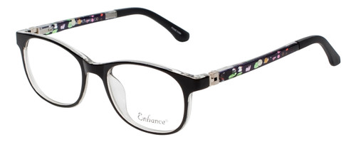 Enhance Kids Prescription Eyeglasses EN4132 46 mm Glossy Matte Black/Crystal Rx