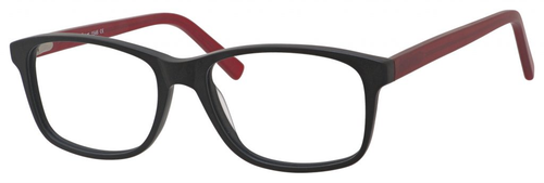 Profile View of Esquire Men's EQ1546 Blue Light Filter+A/R Lenses Eyeglasses Black and Red 54mm